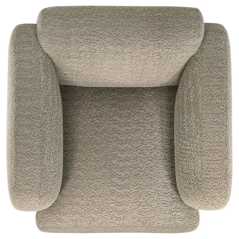 Dorset Fabric Upholstered Round Track Arm Accent Chair Brown - 509816