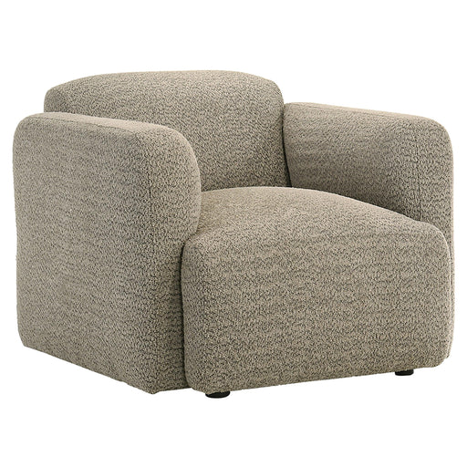 Dorset Fabric Upholstered Round Track Arm Accent Chair Brown - 509816
