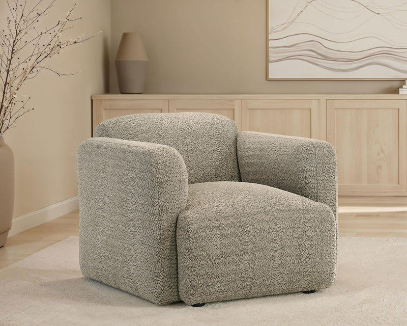 Dorset Fabric Upholstered Round Track Arm Accent Chair Brown - 509816