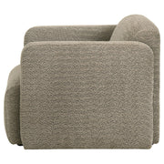 Dorset Fabric Upholstered Round Track Arm Accent Chair Brown - 509816