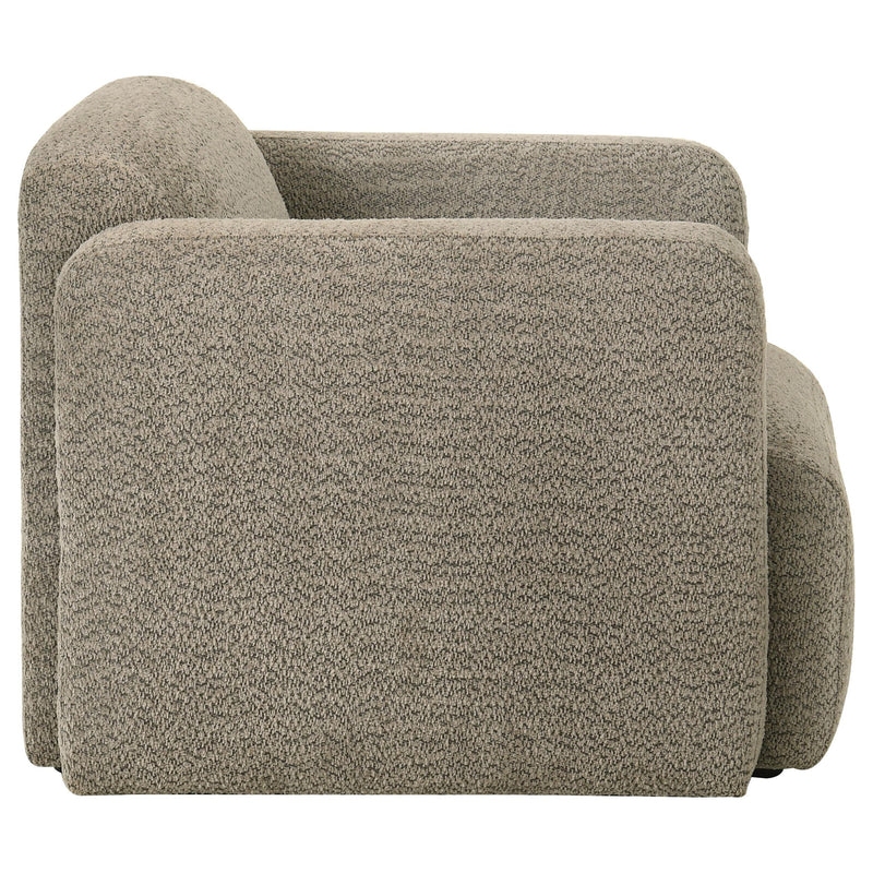 Dorset Fabric Upholstered Round Track Arm Accent Chair Brown - 509816