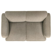 Dorset Fabric Upholstered Round Track Arm Loveseat Brown - 509815