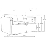 Dorset Fabric Upholstered Round Track Arm Loveseat Brown - 509815