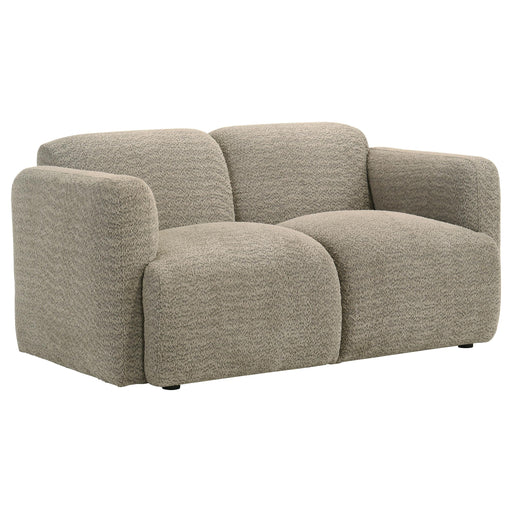 Dorset Fabric Upholstered Round Track Arm Loveseat Brown - 509815