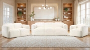 Dorset Fabric Upholstered Round Track Arm Loveseat White - 509812