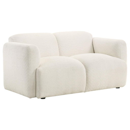 Dorset Fabric Upholstered Round Track Arm Loveseat White - 509812