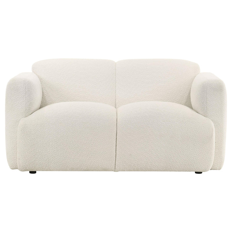 Dorset Fabric Upholstered Round Track Arm Loveseat White - 509812