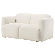 Dorset Fabric Upholstered Round Track Arm Loveseat White - 509812