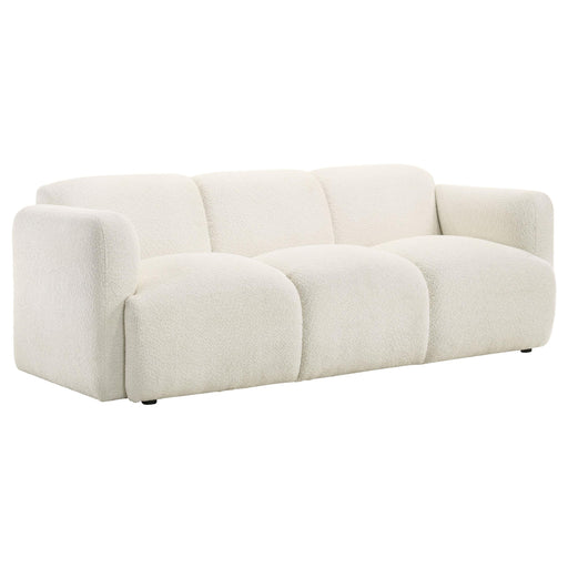 Dorset Fabric Upholstered Round Track Arm Sofa White - 509811
