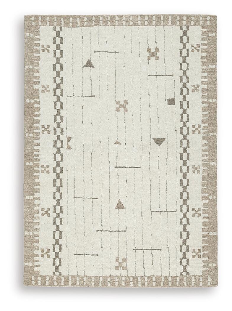 Dot Cream/Brown/Taupe 5' x 7' Area Rug - R407652