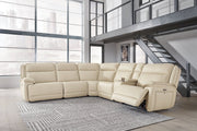 Double Deal Almond 6 - Piece Power Reclining Sectional - Lara FurniturePower Reclining Sectional