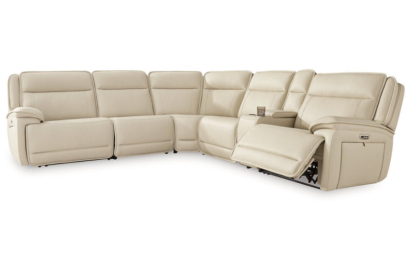 Double Deal Almond 6 - Piece Power Reclining Sectional - Lara FurniturePower Reclining Sectional