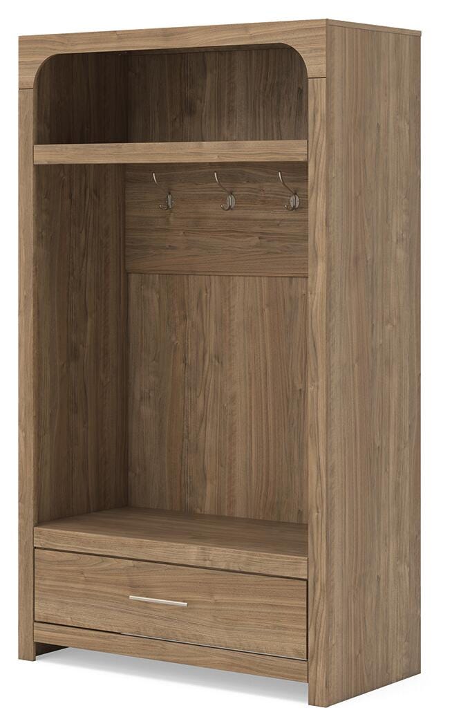 Dovander Brown Hall Tree with Storage Bench - W1121-79