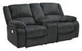 Draycoll Slate Power Reclining Loveseat with Console - Gate FurniturePower Reclining Loveseat