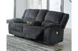 Draycoll Slate Power Reclining Loveseat with Console - Gate FurniturePower Reclining Loveseat