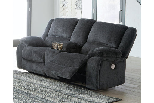 Draycoll Slate Power Reclining Loveseat with Console - Gate FurniturePower Reclining Loveseat