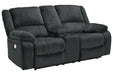 Draycoll Slate Power Reclining Loveseat with Console - Gate FurniturePower Reclining Loveseat