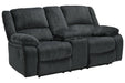 Draycoll Slate Reclining Loveseat with Console - Gate FurnitureLoveseat