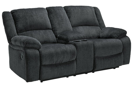 Draycoll Slate Reclining Loveseat with Console - Gate FurnitureLoveseat