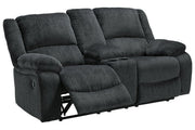 Draycoll Slate Reclining Loveseat with Console - Lara FurnitureLoveseat
