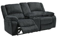 Draycoll Slate Reclining Loveseat with Console - Gate FurnitureLoveseat