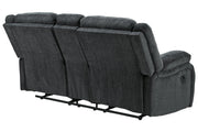 Draycoll Slate Reclining Loveseat with Console - Lara FurnitureLoveseat