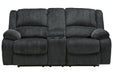 Draycoll Slate Reclining Loveseat with Console - Gate FurnitureLoveseat