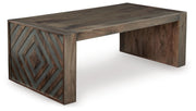 Dreggan Coffee Table with 2 End Tables in Brown - PKG020846