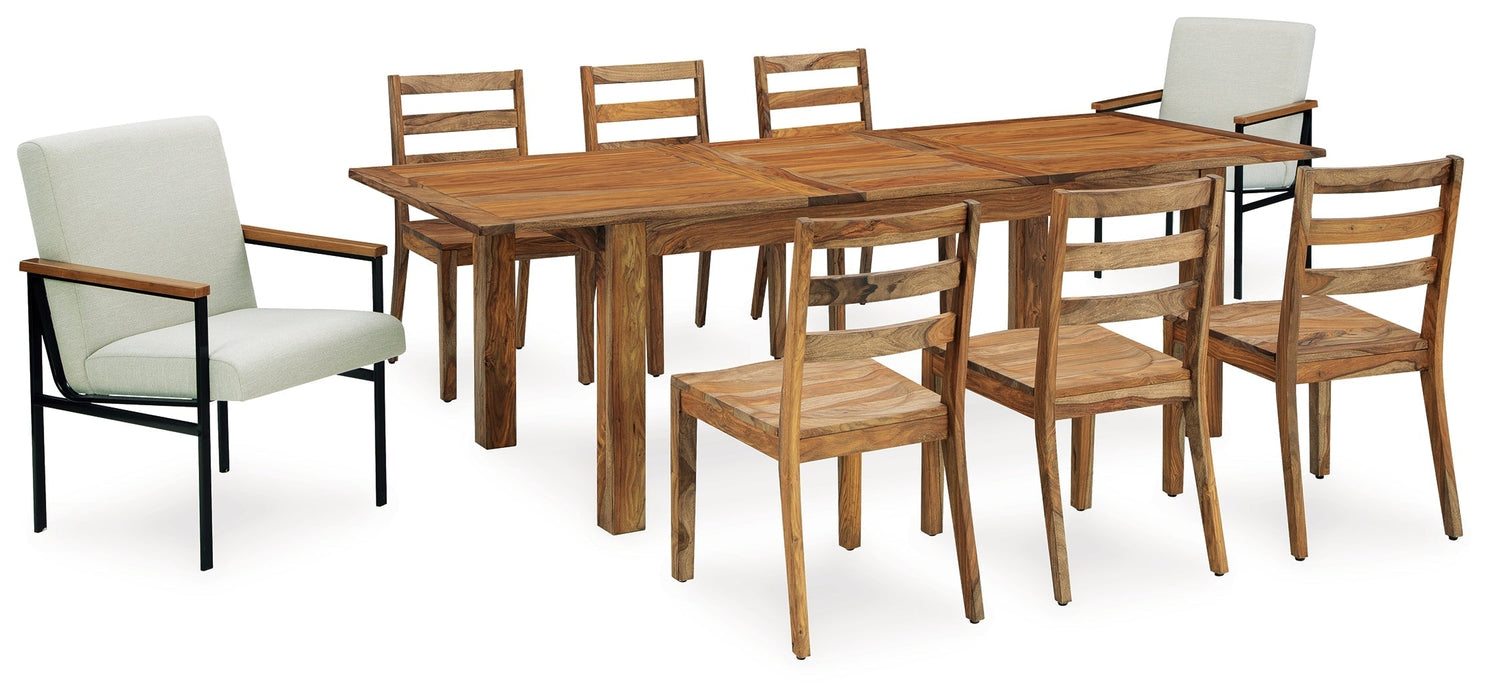 Dressonni Brown Dining Table and 8 Chairs - Gate FurnitureDining Room Set