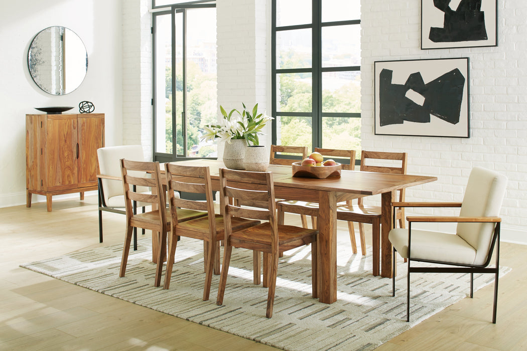 Dressonni Brown Dining Table and 8 Chairs - Gate FurnitureDining Room Set