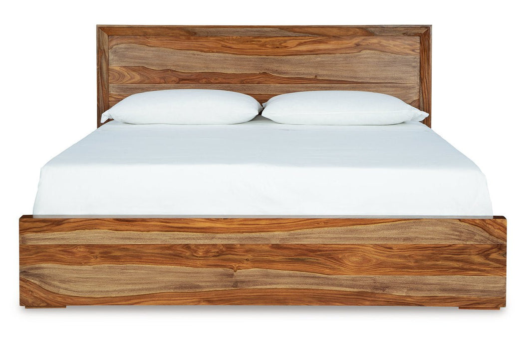 Dressonni Brown Queen Panel Bed - Gate FurnitureQueen Bed