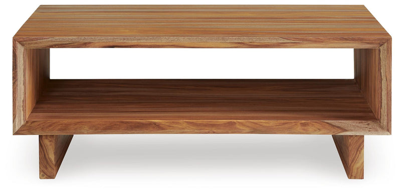 Dressonni Coffee Table with 1 End Table in Brown - PKG020849