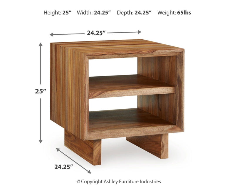 Dressonni Coffee Table with 1 End Table in Brown - PKG020849