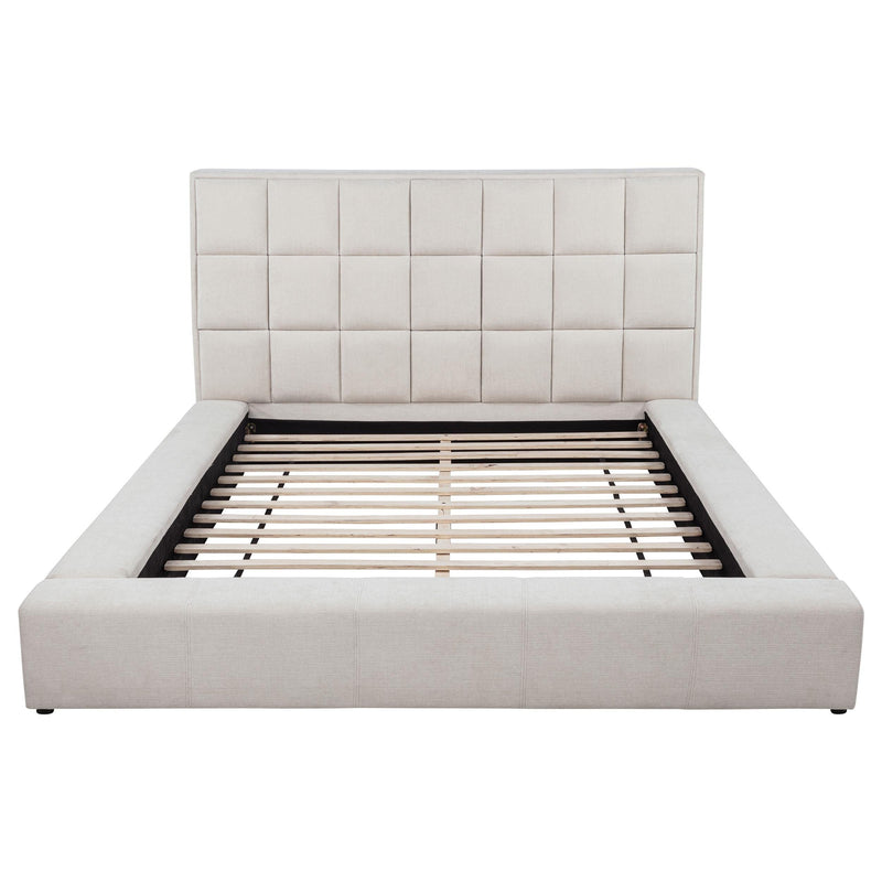 Dreux Upholstered California King Panel Platform Bed Cream - 315948CRMKW