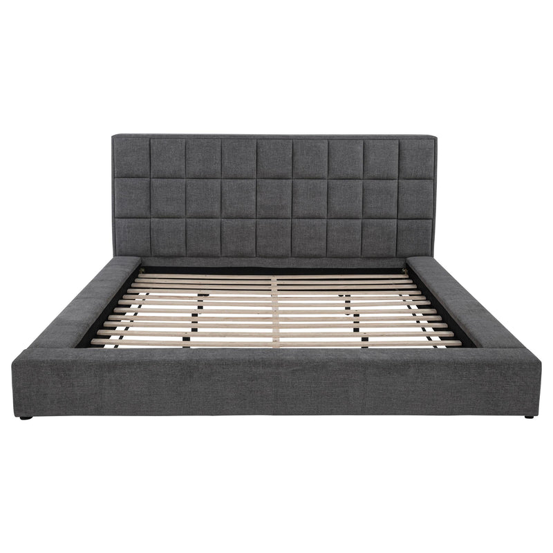 Dreux Upholstered California King Panel Platform Bed Grey - 315948GRYKW
