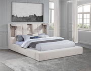 Dreux Upholstered Eastern King Panel Platform Bed Cream - 315948CRMKE