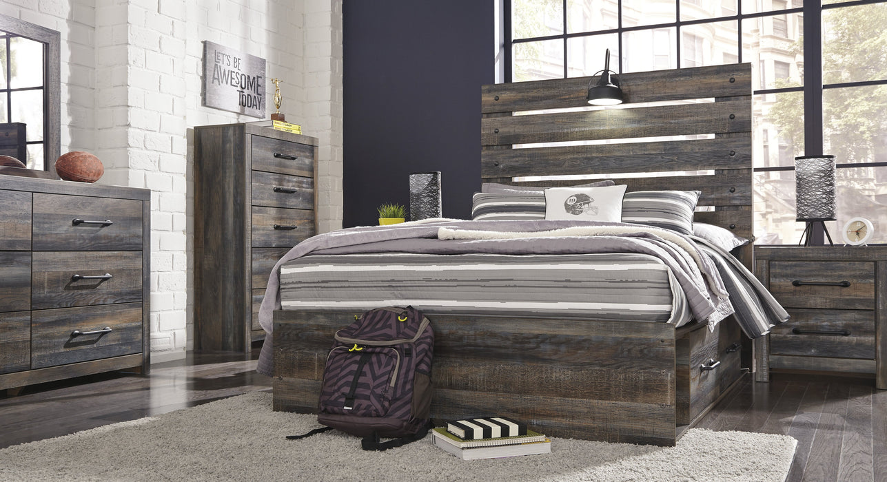 Drystan Brown Full Side Storage Platform Bed - Gate FurnitureFull Bed