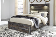 Drystan Brown Queen Footboard Storage Bed - Gate FurnitureQueen Bed