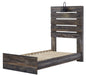 Drystan Brown Twin Panel Bed - Gate FurnitureTwin Bed