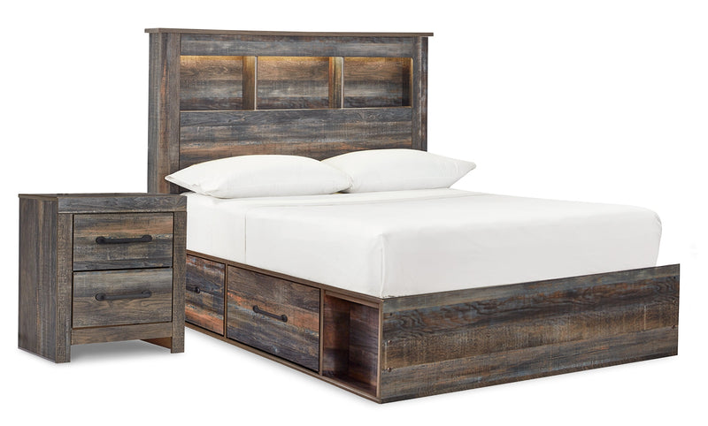 Drystan Full Bookcase Bed with 2 Nightstands in Multi from Ashley - Lara Furniture