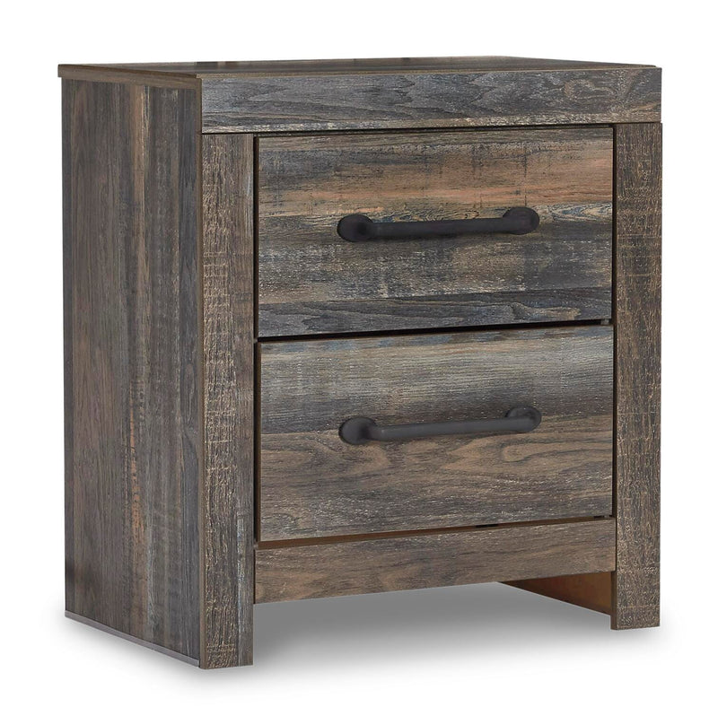 Drystan Full Bookcase Bed with 2 Storage Drawers with Mirrored Dresser, Chest and Nightstand in Multi - PKG003335