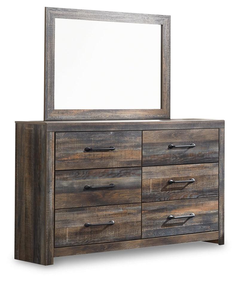 Drystan Full Bookcase Bed with 4 Storage Drawers with Mirrored Dresser in Multi from Ashley - Lara Furniture