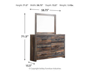 Drystan Full Bookcase Bed with 4 Storage Drawers with Mirrored Dresser in Multi from Ashley - Lara Furniture