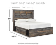 Drystan Full Bookcase Bed with 4 Storage Drawers with Mirrored Dresser in Multi from Ashley - Lara Furniture
