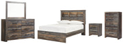 Drystan Full Bookcase Bed with Mirrored Dresser, Chest and Nightstand in Multi from Ashley - Lara Furniture
