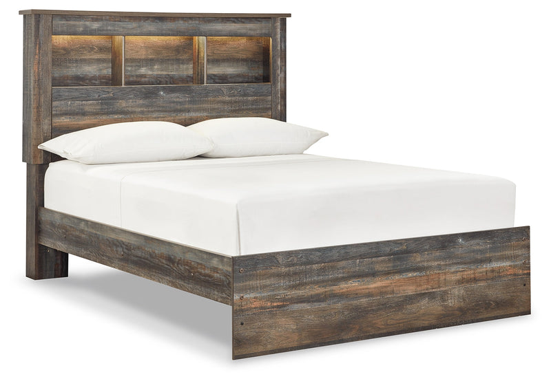 Drystan Full Bookcase Bed with Mirrored Dresser, Chest and Nightstand in Multi from Ashley - Lara Furniture