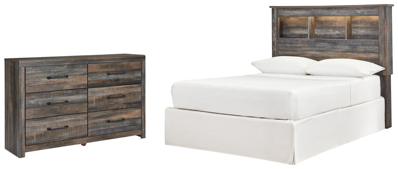 Drystan Full Bookcase Headboard Bed with Dresser in Multi from Ashley - Lara Furniture