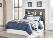 Drystan Full Bookcase Headboard Bed with Mirrored Dresser in Multi from Ashley - Lara Furniture