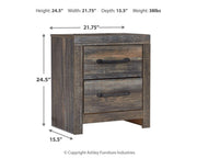 Drystan Full Panel Bed with 2 Storage Drawers with Mirrored Dresser, Chest and 2 Nightstands in Multi - PKG003444