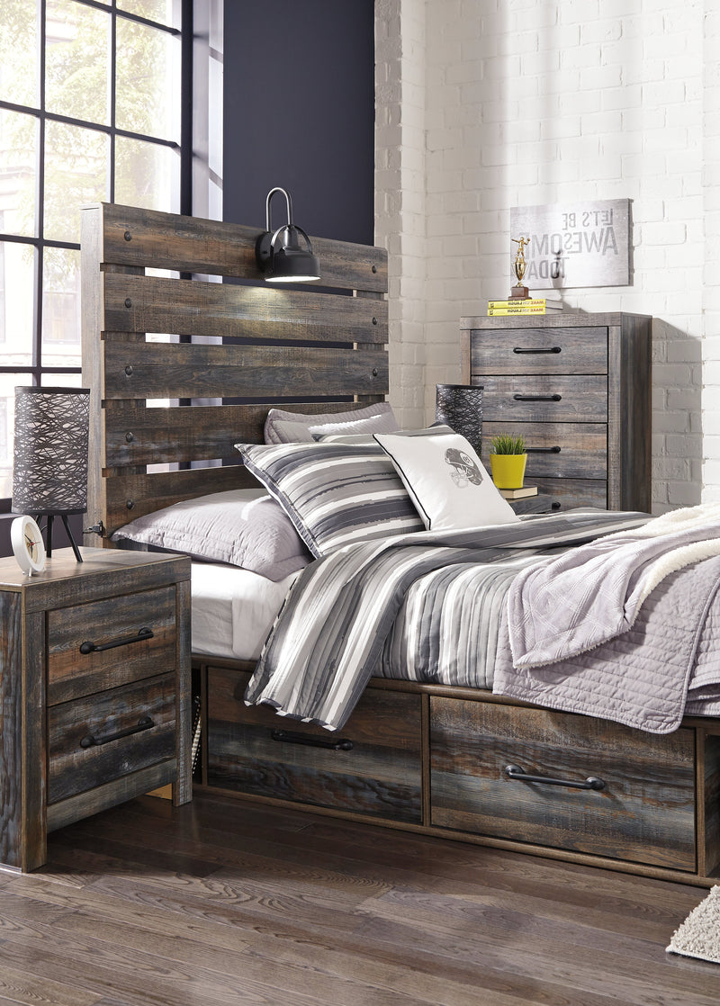 Drystan Full Panel Bed with 4 Storage Drawers with Dresser in Multi from Ashley - Lara Furniture